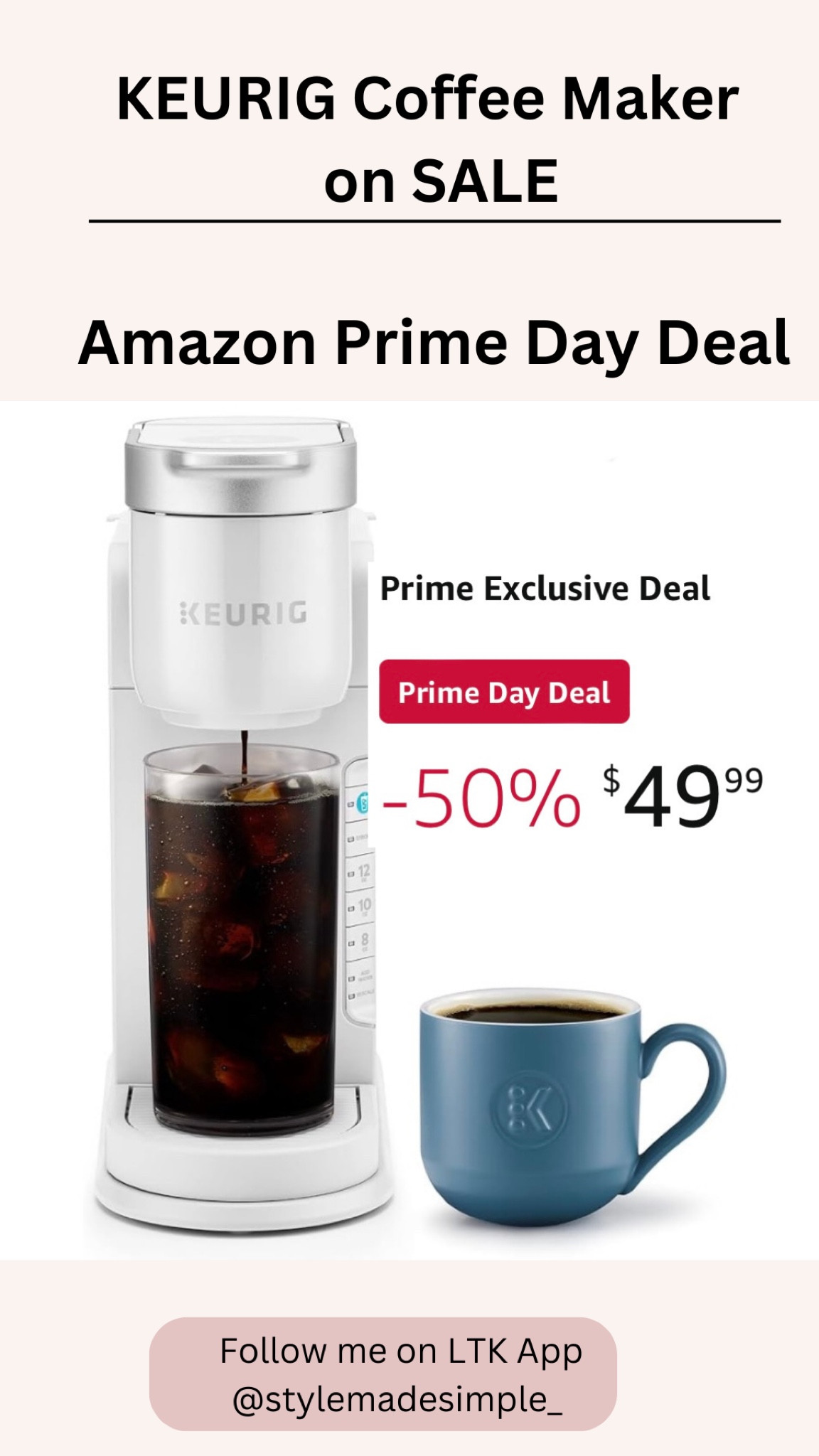 KEURIG coffee maker 50% off! Keurig K-Iced Single Serve Coffee Maker - Brews Hot and Cold now $49!! #amazonprimeday #coffeemaker #amazon 

#LTKSaleAlert #LTKHome #LTKFindsUnder50