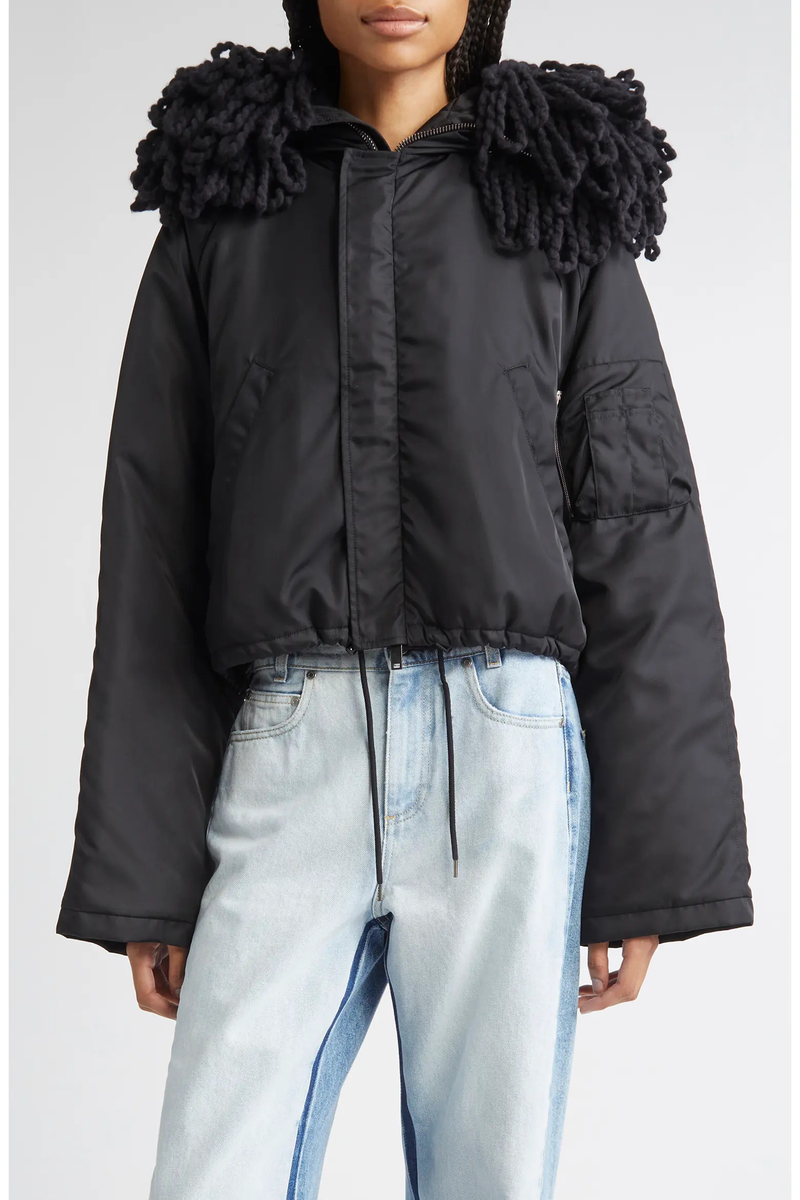 Knit Collar Crop Coat (Women) | Nordstrom | Nordstrom