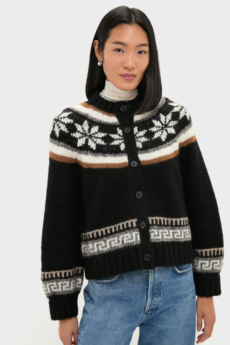 Black Snowflake Ice Rink Cardigan | Tuckernuck (US)