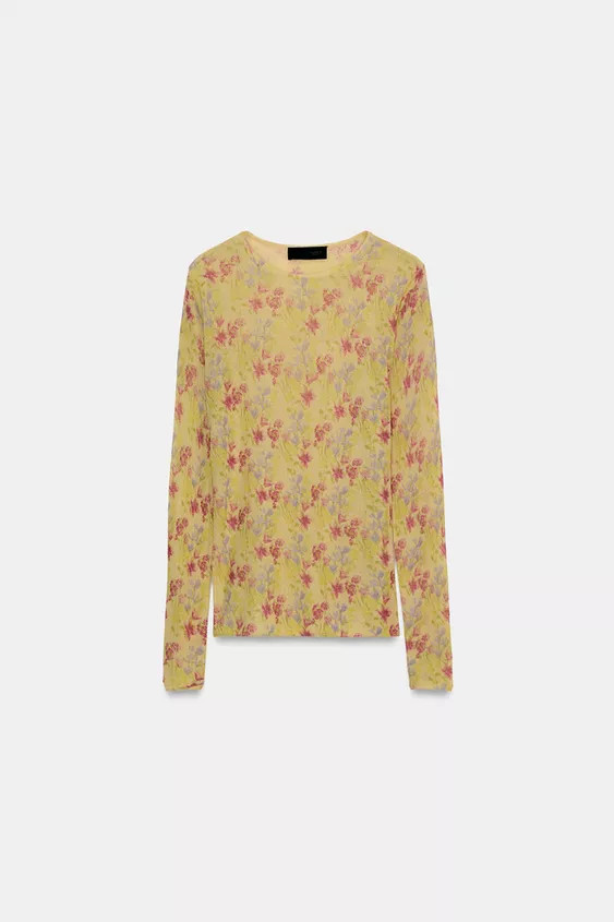 FLORAL PRINT KNIT TOP | Zara US