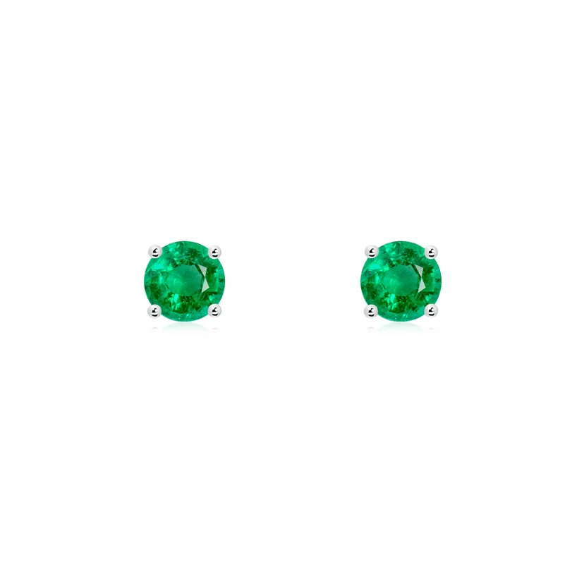 Round Emerald Stud Earrings | Angara Inc.