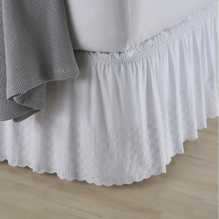 Better Homes & Gardens Faldón de Cama Blanco Liso de Algodón y Poliéster, Adulto, Ajustable - ... | Walmart (US)