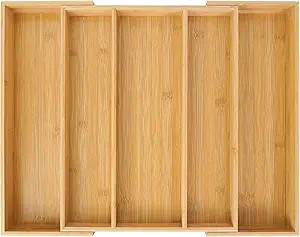 Utoplike Bamboo Expandable Kitchen Drawer Organizer, Adjustable Utensil Holder and Cutlery Tray O... | Amazon (US)