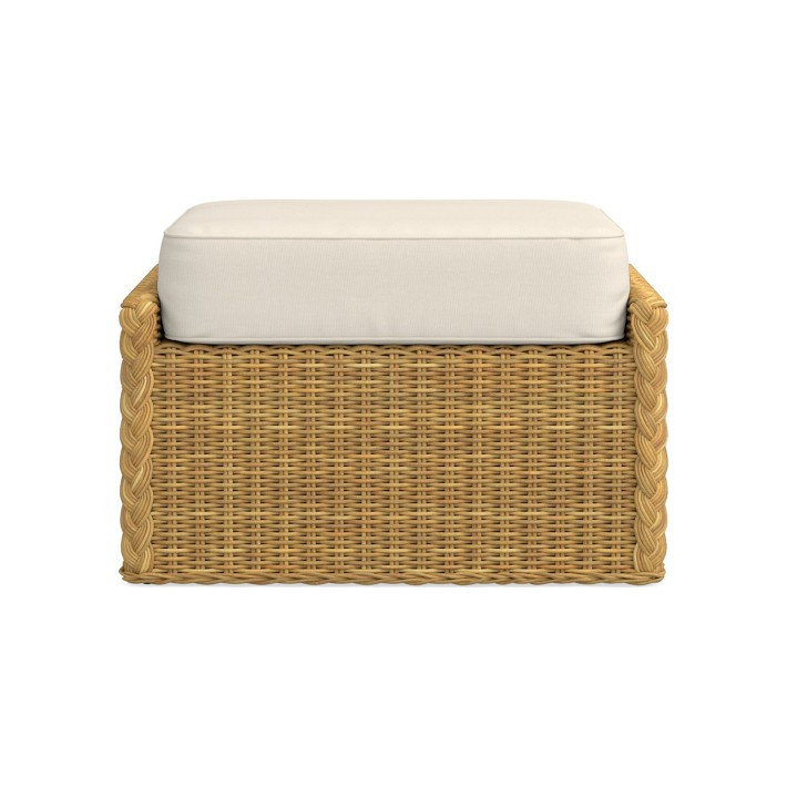 AERIN East Hampton Outdoor Coffee Table Ottoman Cushions | Williams-Sonoma