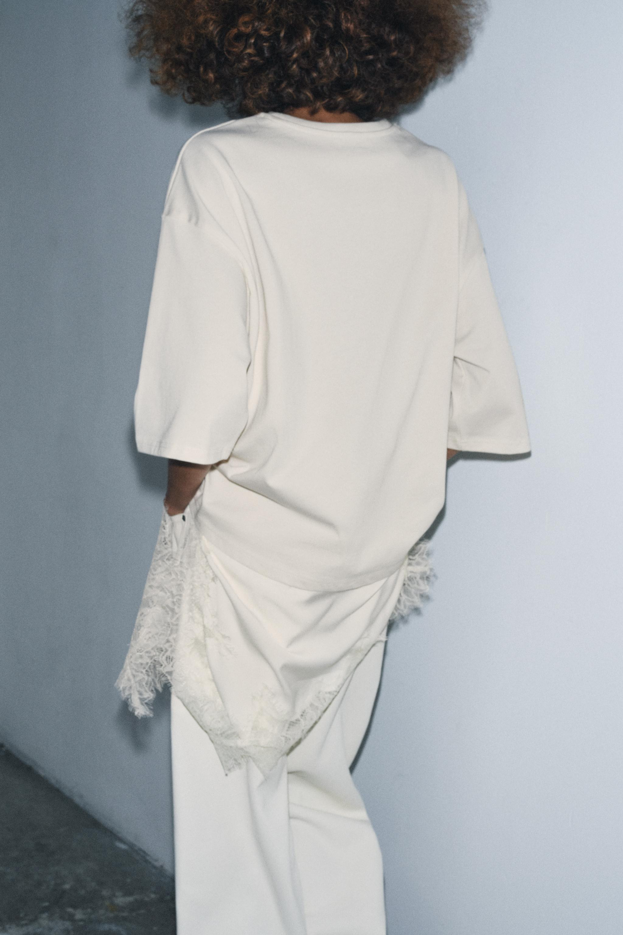 CONTRAST LACE T-SHIRT | Zara UK