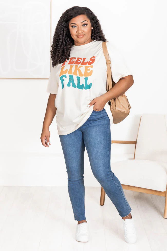 Feels Like Fall Ivory Graphic Tee | Pink Lily