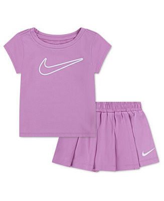 Nike Girls' 2T-4T All Day Play T-Shirt and Skort, 2-Piece Set - Macy's | Macy's