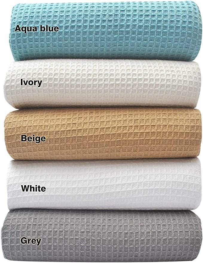 Tex Trend Waffle Weave Blanket King Size (108x90 Inch), Ivory Color - Soft Premium Light Weight B... | Amazon (US)