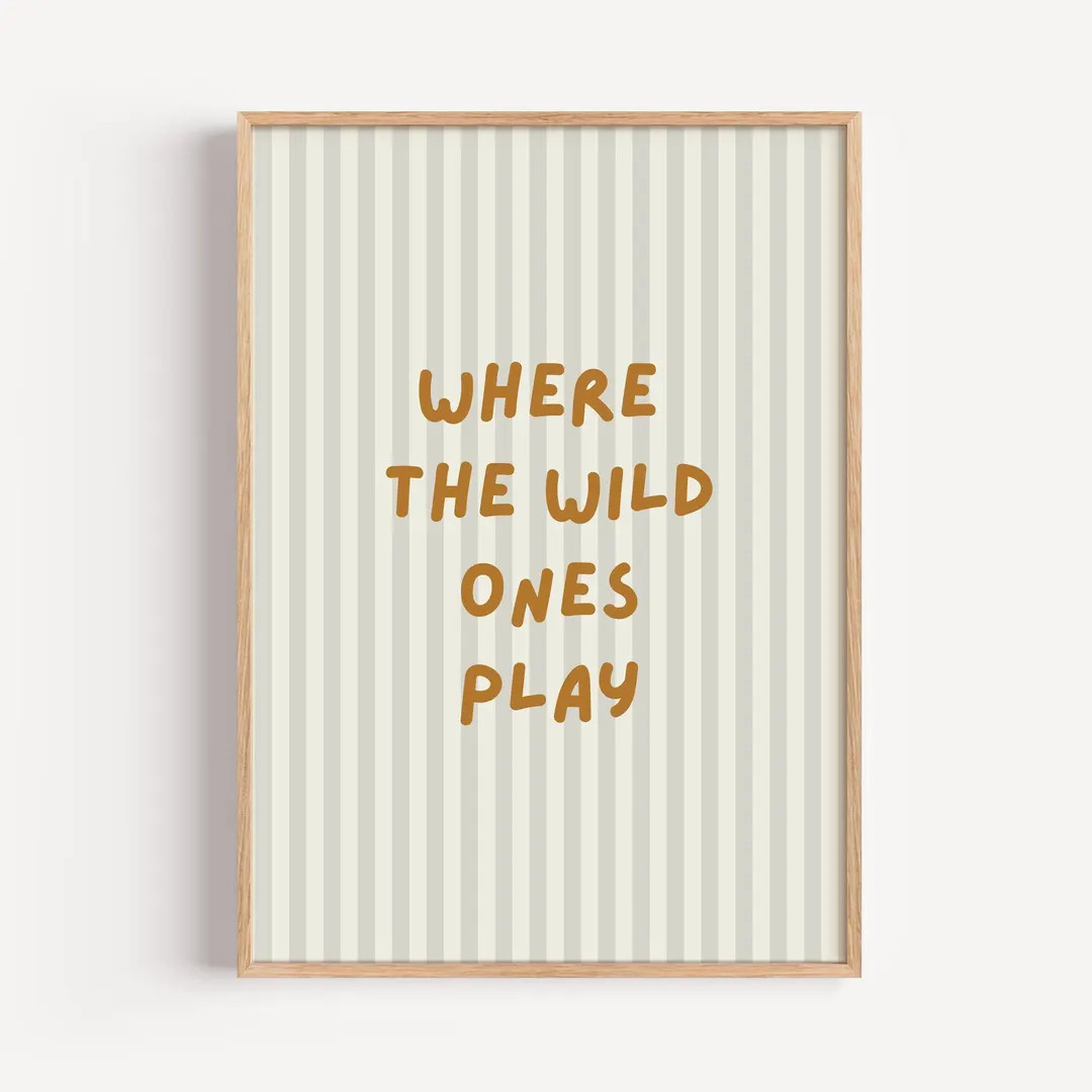 Where the Wild Ones Play Poster: Kids Room Typography Art | Etsy (US)