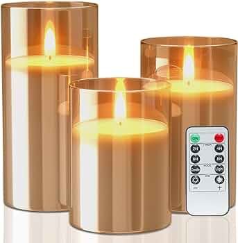 WarmEmbrace Flameless Candles, Tea Lights Candles Battery Operated, Christmas Glass Flameless Can... | Amazon (US)