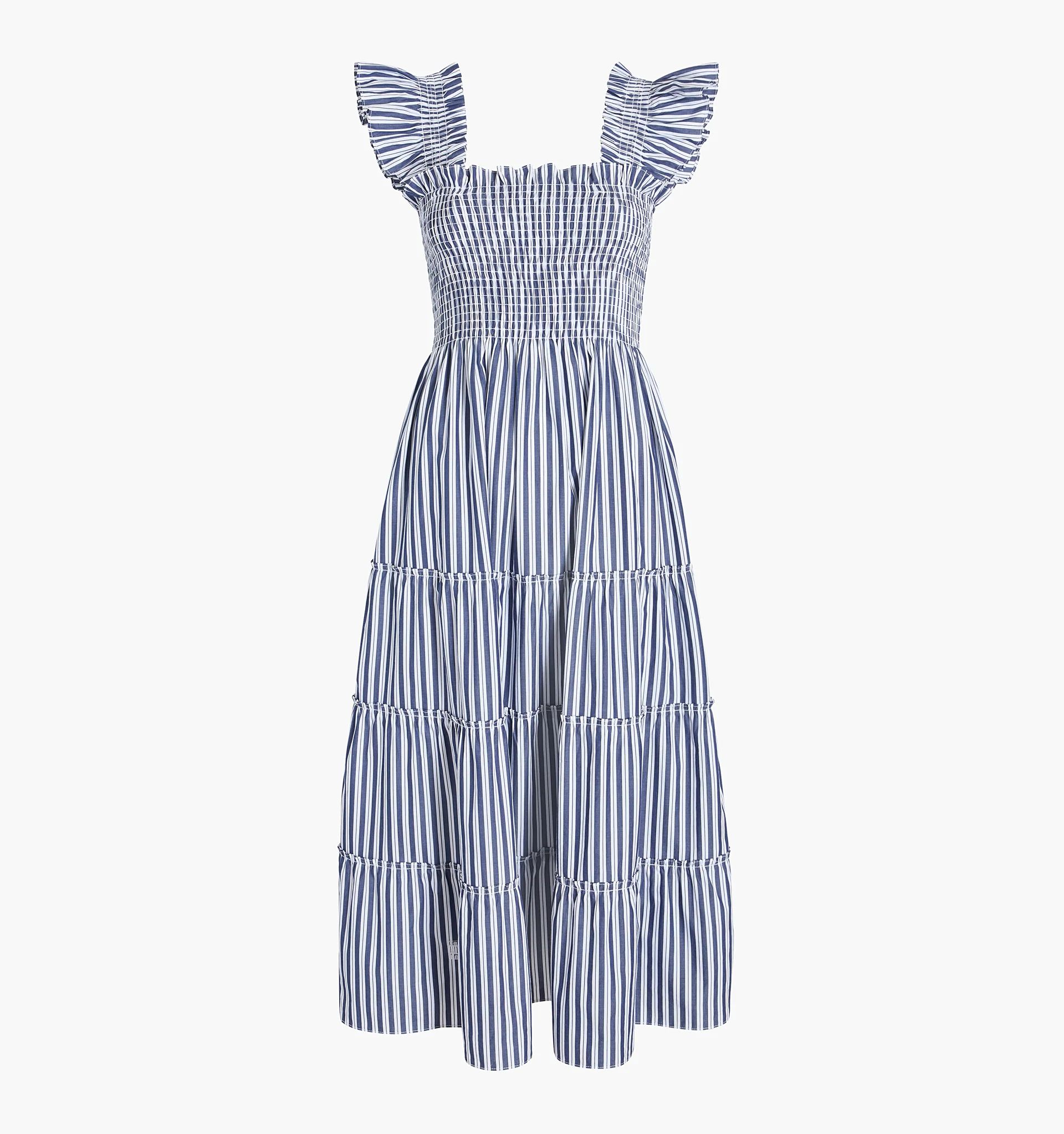 The Ellie Nap Dress - Blue Basketweave Vine | Hill House Home