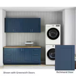 Richmond Valencia Blue Plywood Shaker Stock Ready to Assemble Kitchen-Laundry Cabinet Kit 24 in. ... | The Home Depot