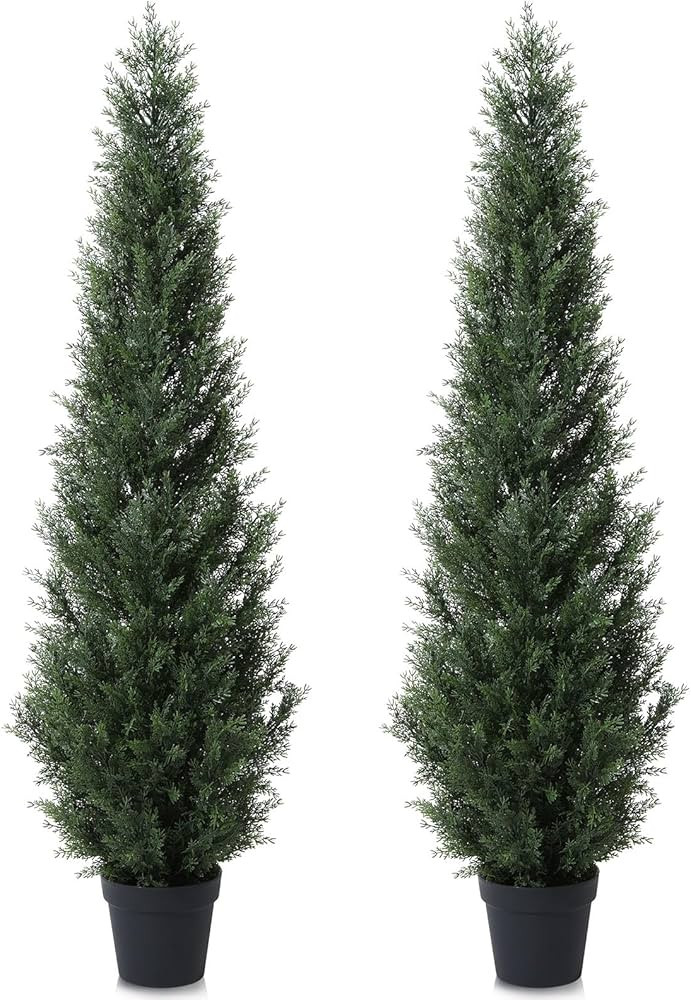 CROSOFMI Artificial Plants Outdoor 155 cm Fake Cedar Tree Large Faux Plants With Plastics Pots fo... | Amazon (UK)