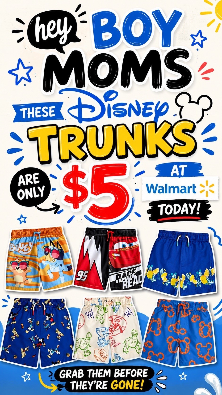 Disney trunks at Walmart!

#LTKmomlife #LTKKids #LTKSwim