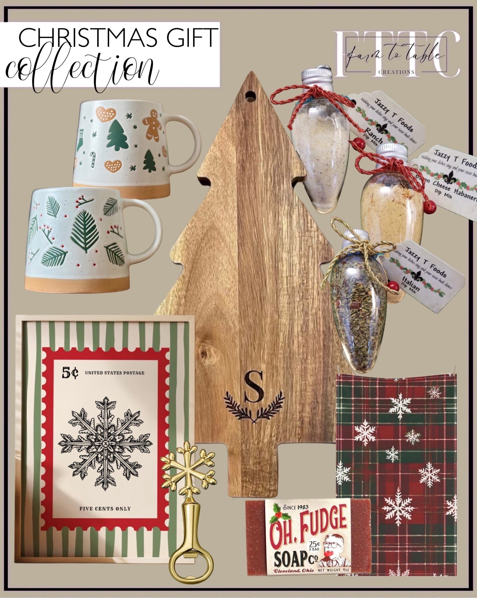Holiday Kitchen Cheer Gift Basket

Follow @farmtotablecreations on Instagram for more cozy holiday finds.

This festive “Holiday Kitchen Cheer” basket is the perfect mix of charm and function. It includes a personalized tree-shaped cutting board, Christmas stoneware mugs, a snowflake bottle opener, holiday dip mix trio, plaid tea towel, and a nostalgic “Oh Fudge” soap. To complete the look, a set of three Christmas stamp wall art prints adds the perfect vintage-inspired touch. A beautiful gift idea for hosts, foodies, or anyone who loves to deck their kitchen for the season.

#christmasgiftideas #giftbasketideas #holidaygifting #christmascollection #amazonfinds #holidaygiftguide #kitchengift #hostessgift #holidayinspo #cozyhome #giftinspo #modernorganichome #neutralchristmas #amazonhome #holidaydecor #christmaskitchen #etsy


#LTKHoliday #LTKGiftGuide #LTKHome