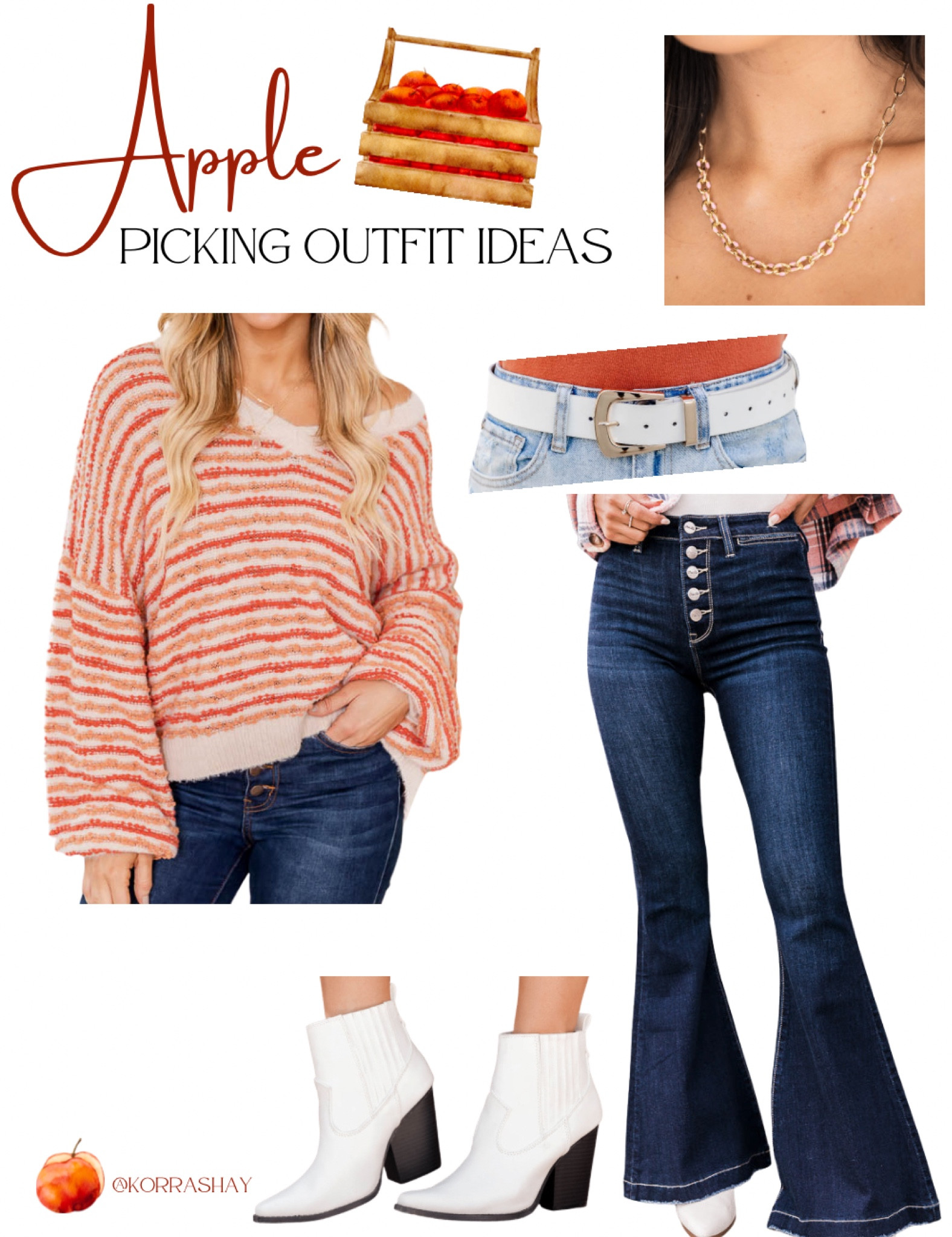 Apple picking outfit ideas!

Fall fashion idea, fall fashion outfit, pink and red fall sweater, flare bottom jeans, white fall booties

#LTKstyletip #LTKSeasonal #LTKfit