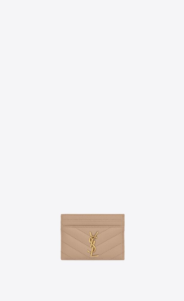 CARD HOLDER MADE WITH METAL-FREE TANNED LEATHER, DECORATED WITH METAL YSL INITIALS AND QUILTED OV... | Saint Laurent Inc. (Global)