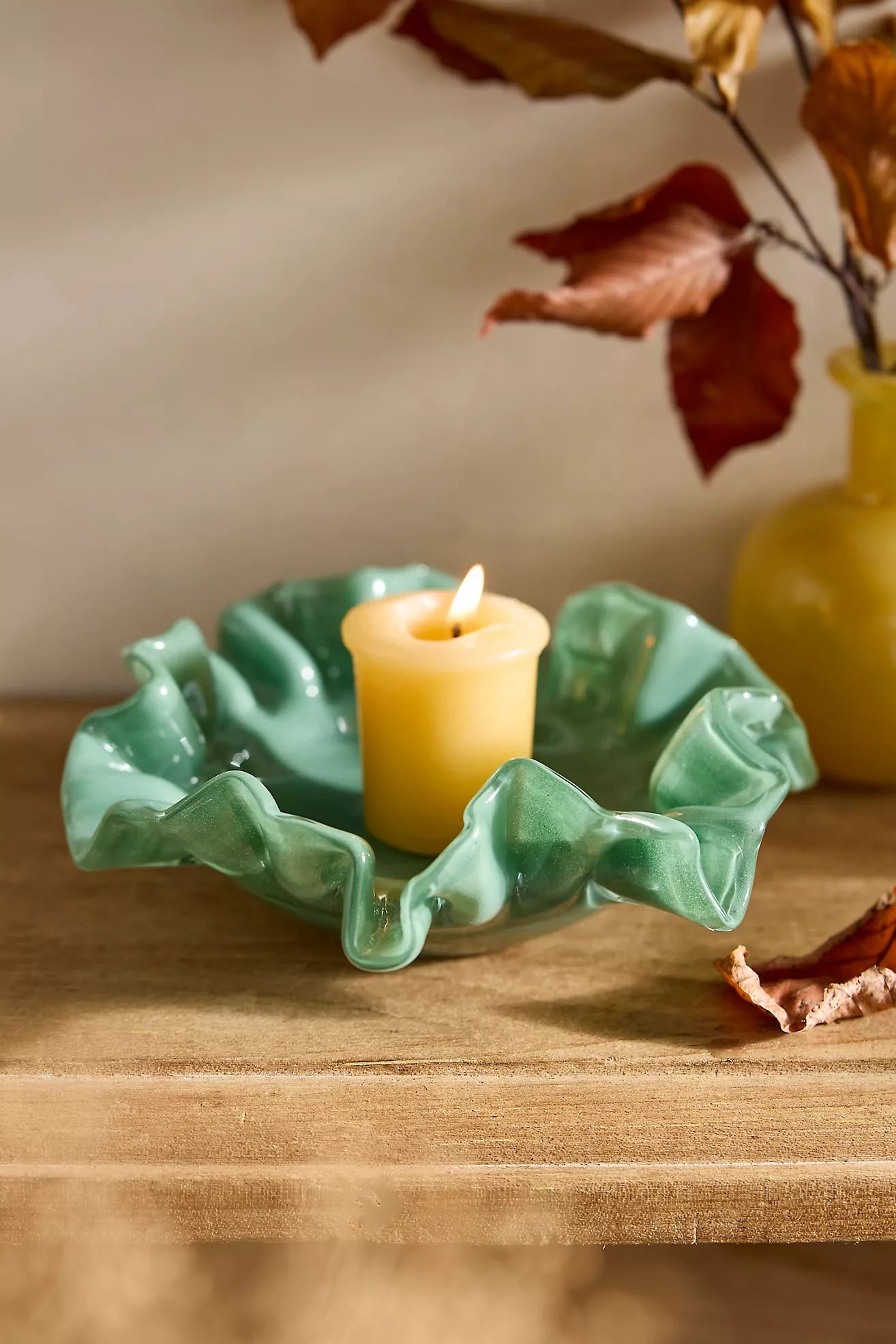 Ruffled Glass Votive Holder | Anthropologie (US)