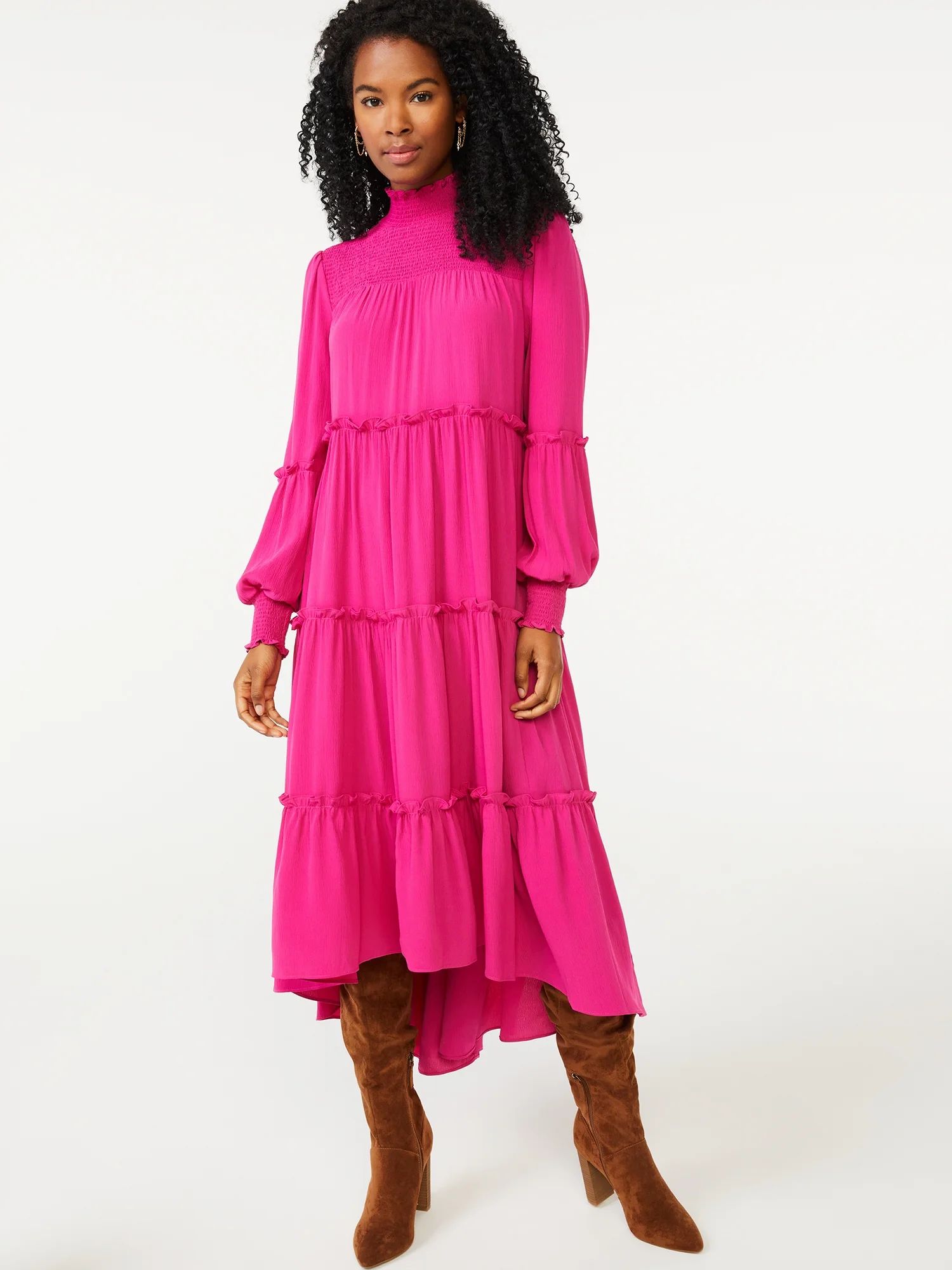 Scoop Women's Tiered Hi-Low Maxi Dress | Walmart (US)