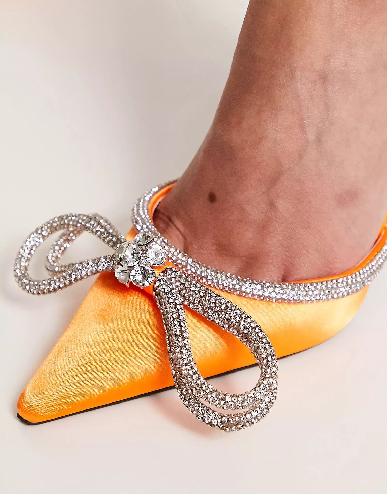 Public Desire Midnight heeled shoes in orange satin | ASOS (Global)