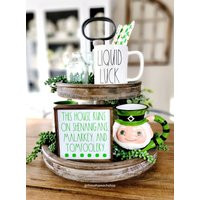 This House Runs On Shenanigans Malarkey & Tomfoolery Sign, St. Patrick's Coffee Bar Rae Dunn Tiered  | Etsy (US)