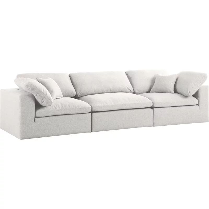 Meridian Furniture Serene Cream Durable Linen Fabric Deluxe Modular Sofa - Walmart.com | Walmart (US)