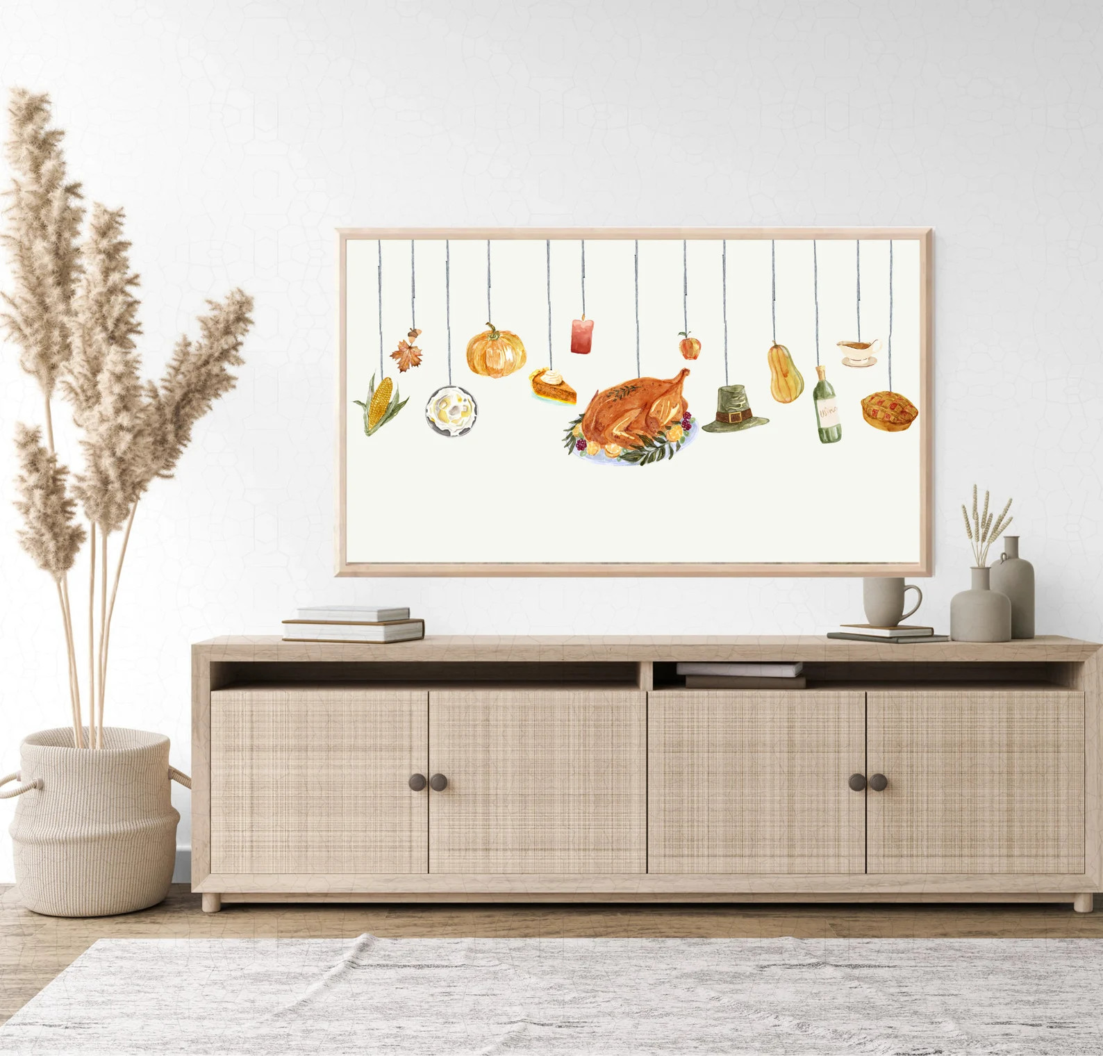 Samsung Frame TV Art Thanksgiving Frame TV Art Watercolor - Etsy | Etsy (US)