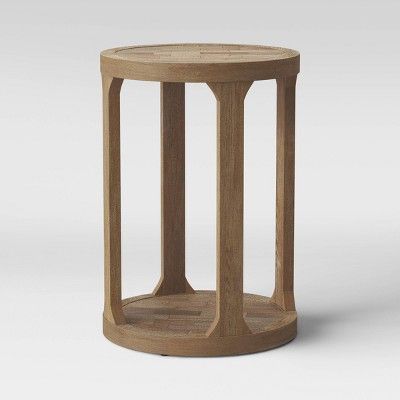 Castalia Round Accent Table Natural Wood - Threshold&#8482; | Target