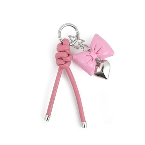XIXIAOYAN elegant PU leather Pink bow purse charms - cute butterfly gifts for women, stylish car keychain, ideal bag charms for ladies' handbags, keychain accessories for women | Amazon (US)