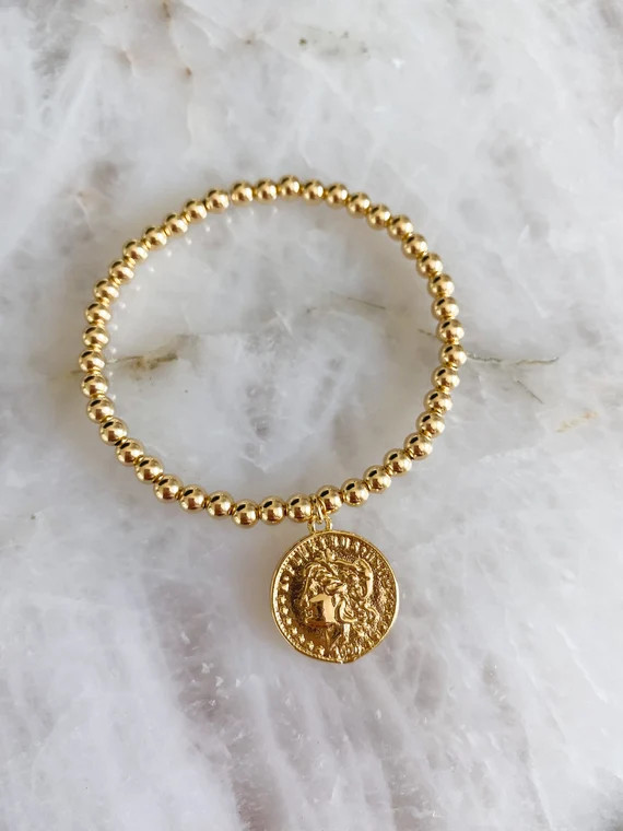 4mm 14k Gold Filled Personalized Beaded Bracelet  Gold Filled | Etsy | Etsy (US)