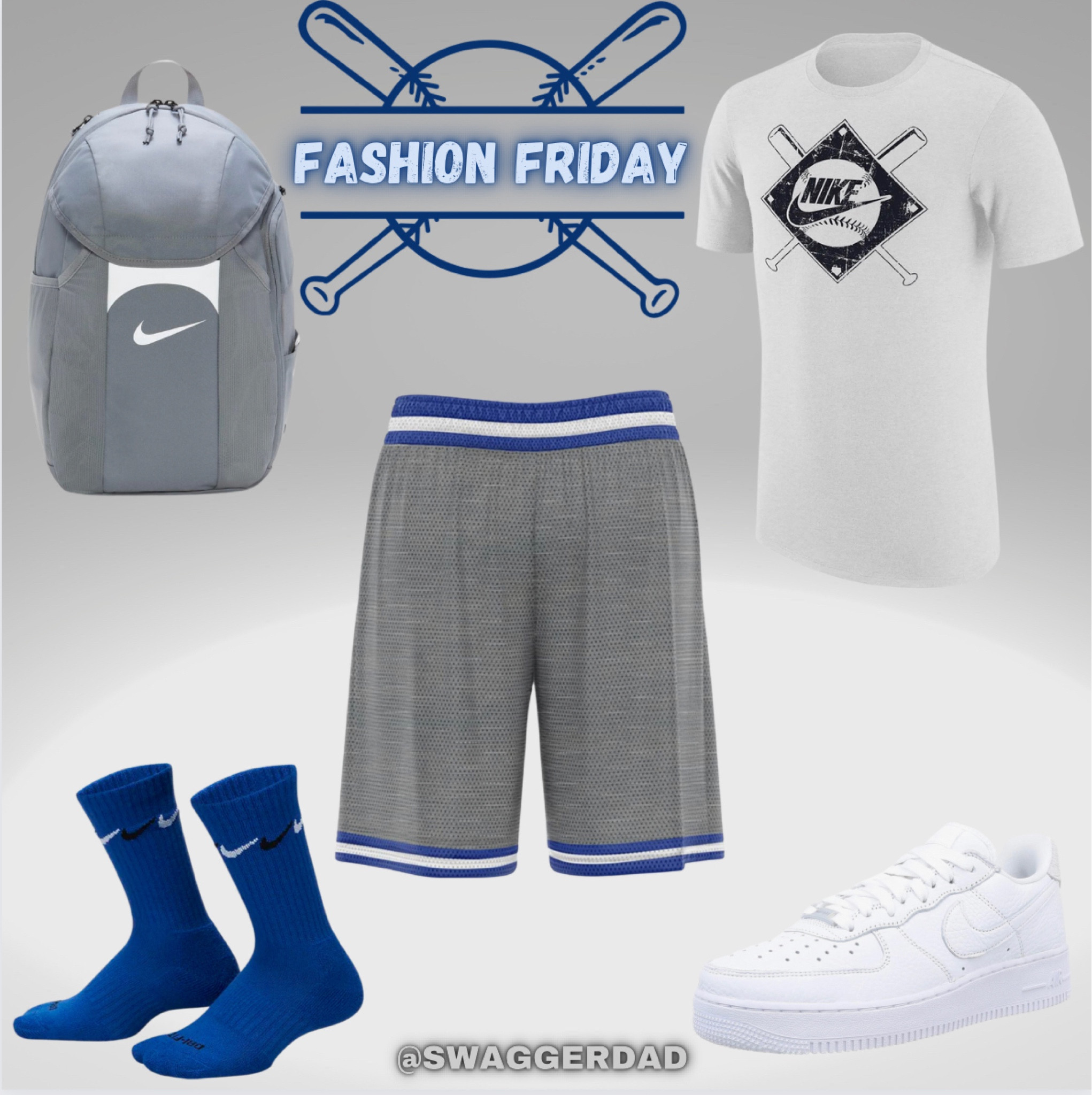 Fashion Friday, this weeks look is dedicated to my son for making the High School JV baseball team😎⚾️🙌🏽 
Nike Backpack,Nike Sock, Air Force one, Nike T-shirt’s and classic shorts !

#LTKfamily #LTKSeasonal #LTKFind