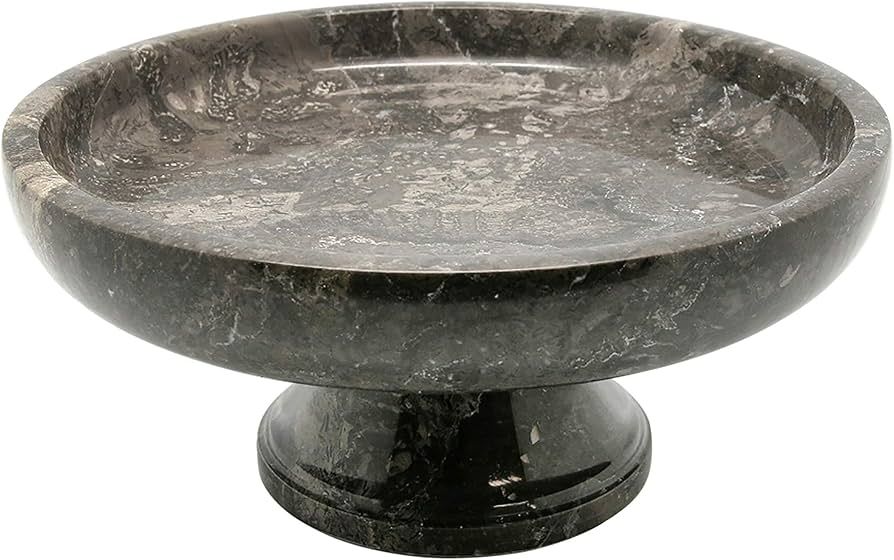 Creative Home Charcoal Marble 10" x 10" Fruit Bowl on Pedestal | Amazon (US)