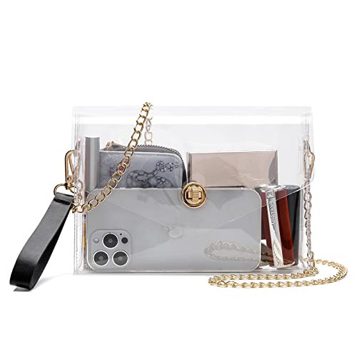 MOETYANG Clear Purse Stadium Approved for Women, Small Clear Crossbody Bag Fashion, Cute See Through Clutch Mini Shoulder Bag | Amazon (US)