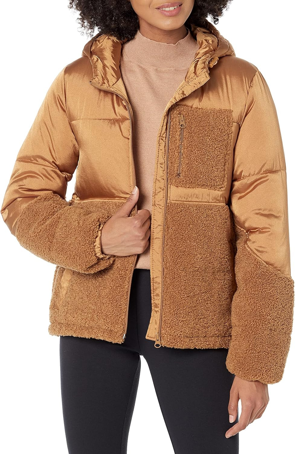 Amazon.com: Amazon Essentials Women's Sherpa Puffer Jacket : Clothing, Shoes & Jewelry | Amazon (US)