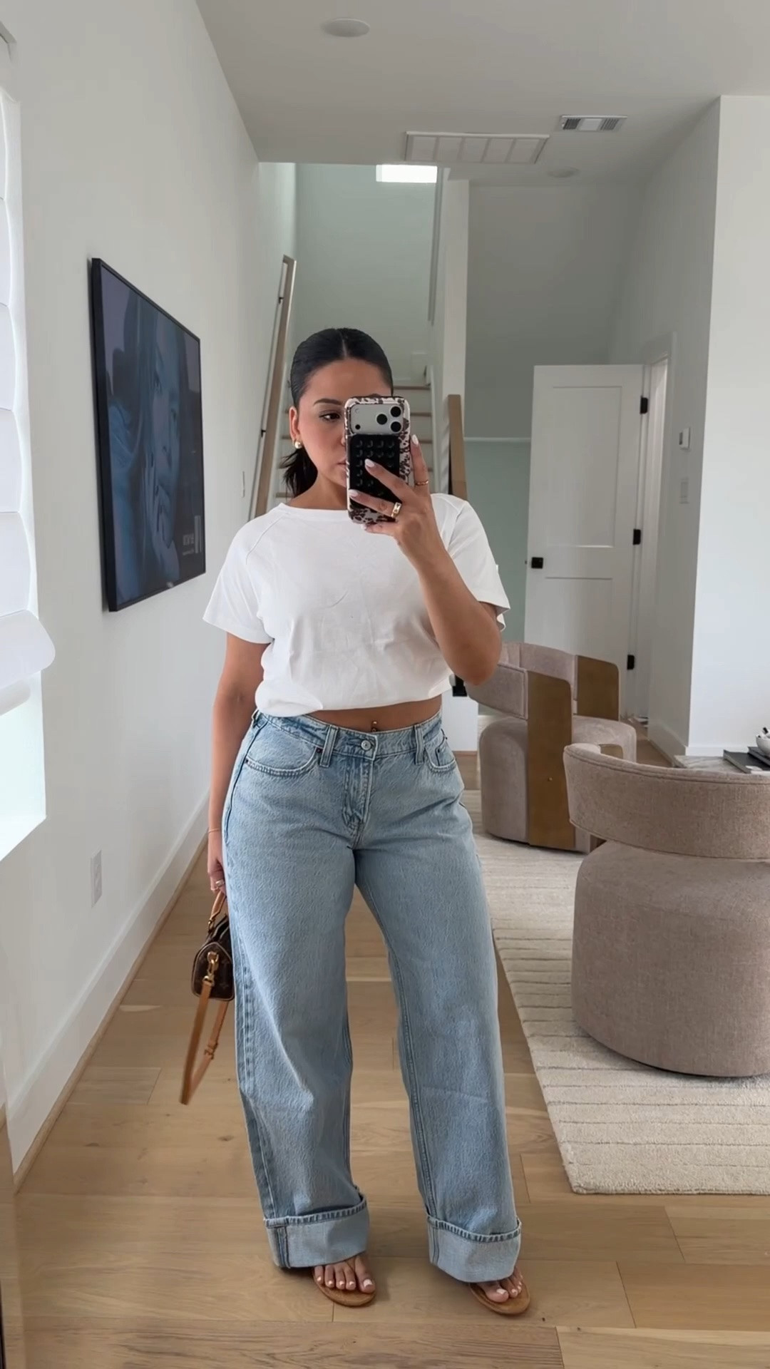AFLTK for 20% off this weekend only!

Wearing size 26 short in all jeans 
Tops: small
Sandals: 7
Nano speedy bag