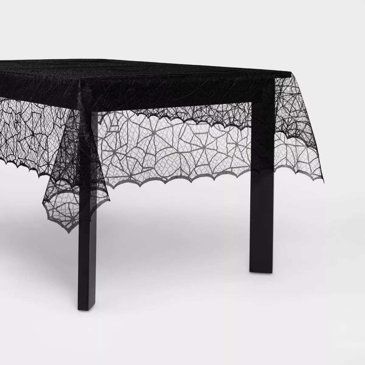 60"x84" Lace Halloween Tablecloth - Hyde and EEK! Boutique™: Eerie Cobweb Design, Polyester Fab... | Target