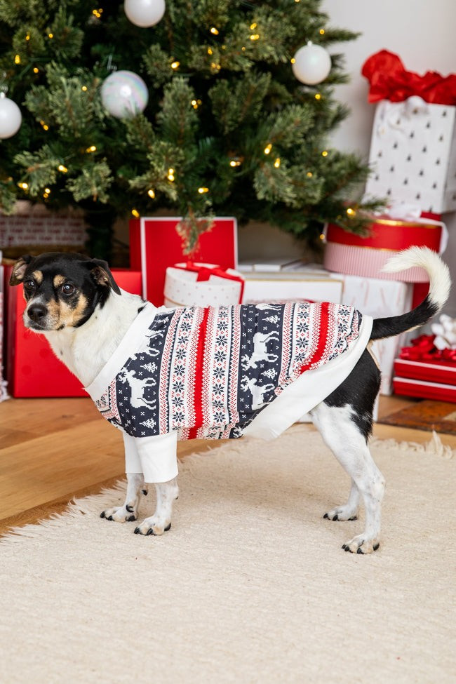 Holly And Jolly Charcoal Christmas Print Pet Onesie | Pink Lily