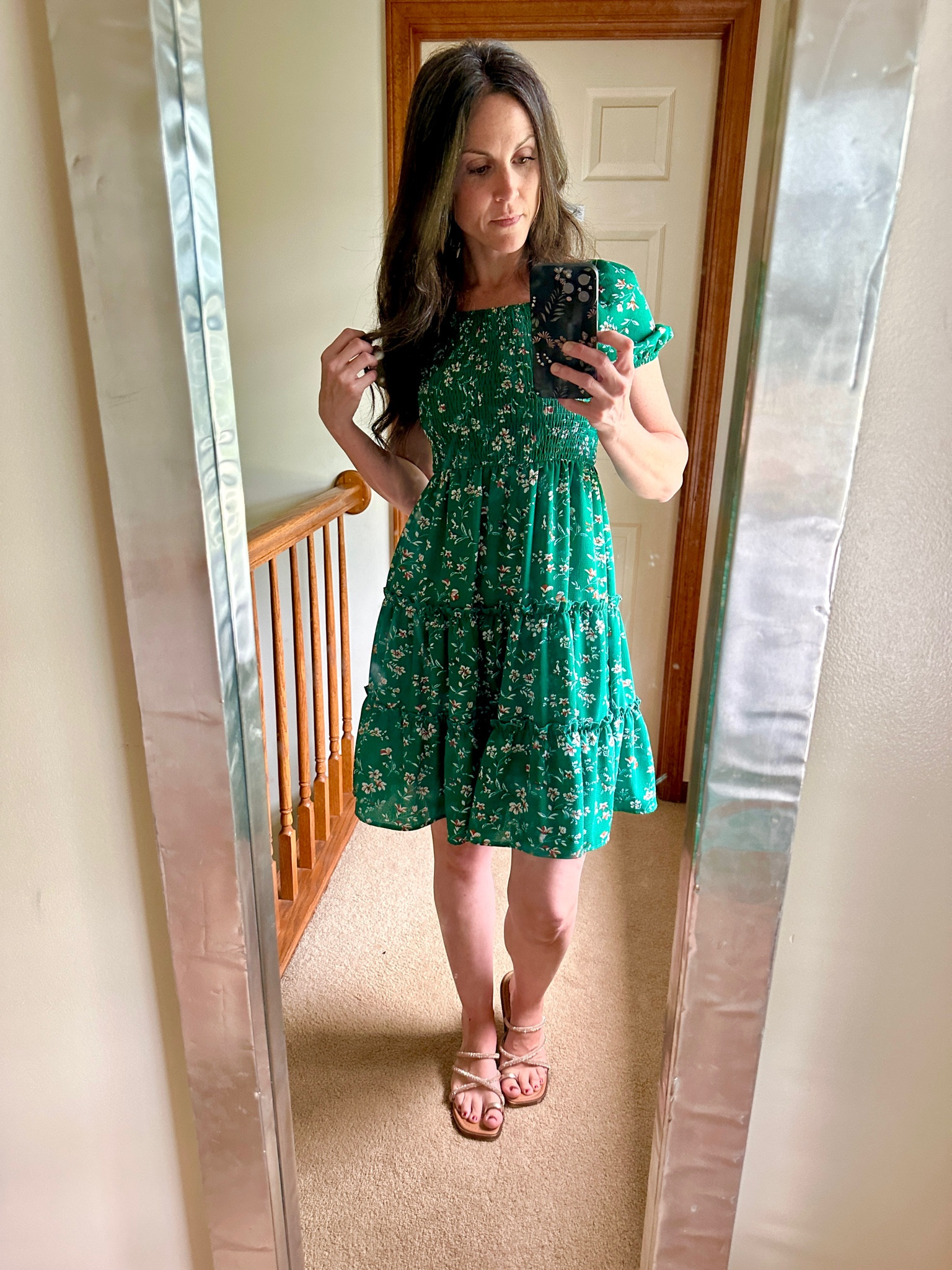 Floral Square Neck Dress