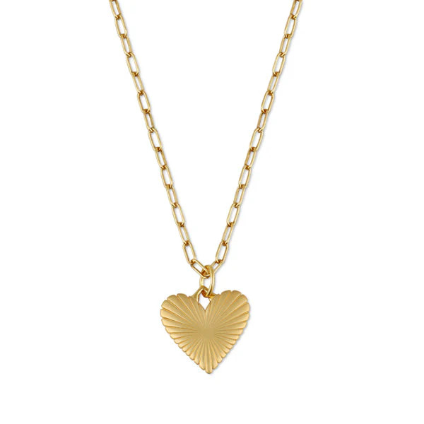 Ribbed Heart of Gold Necklace | Over The Moon