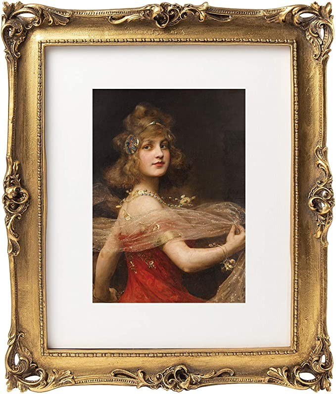 Amazon.com - ASOWIN 8x10 Gold Retro Picture Frames with Embossed Furnishing, Vintage Photo Frame ... | Amazon (US)