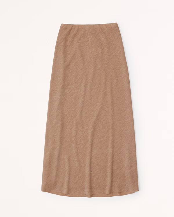 Crinkle Textured Column Maxi Skirt | Abercrombie & Fitch (US)