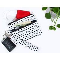 Minimalist Wristlet Keychain Wallet Double Zipper Pouch With Id Holder | Etsy (US)