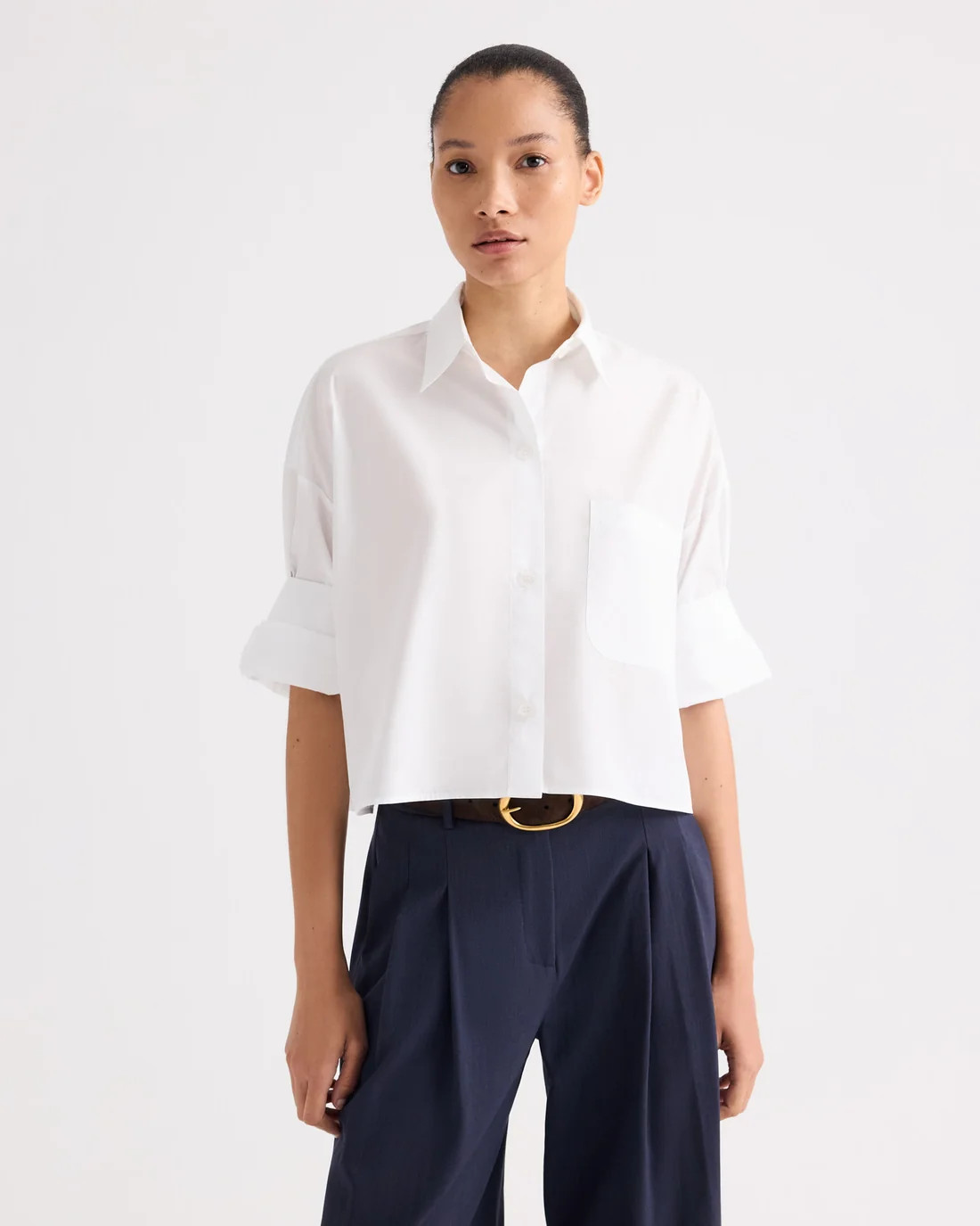 Women's Cropped Button Down Shirt | TWP Clothing | TWP