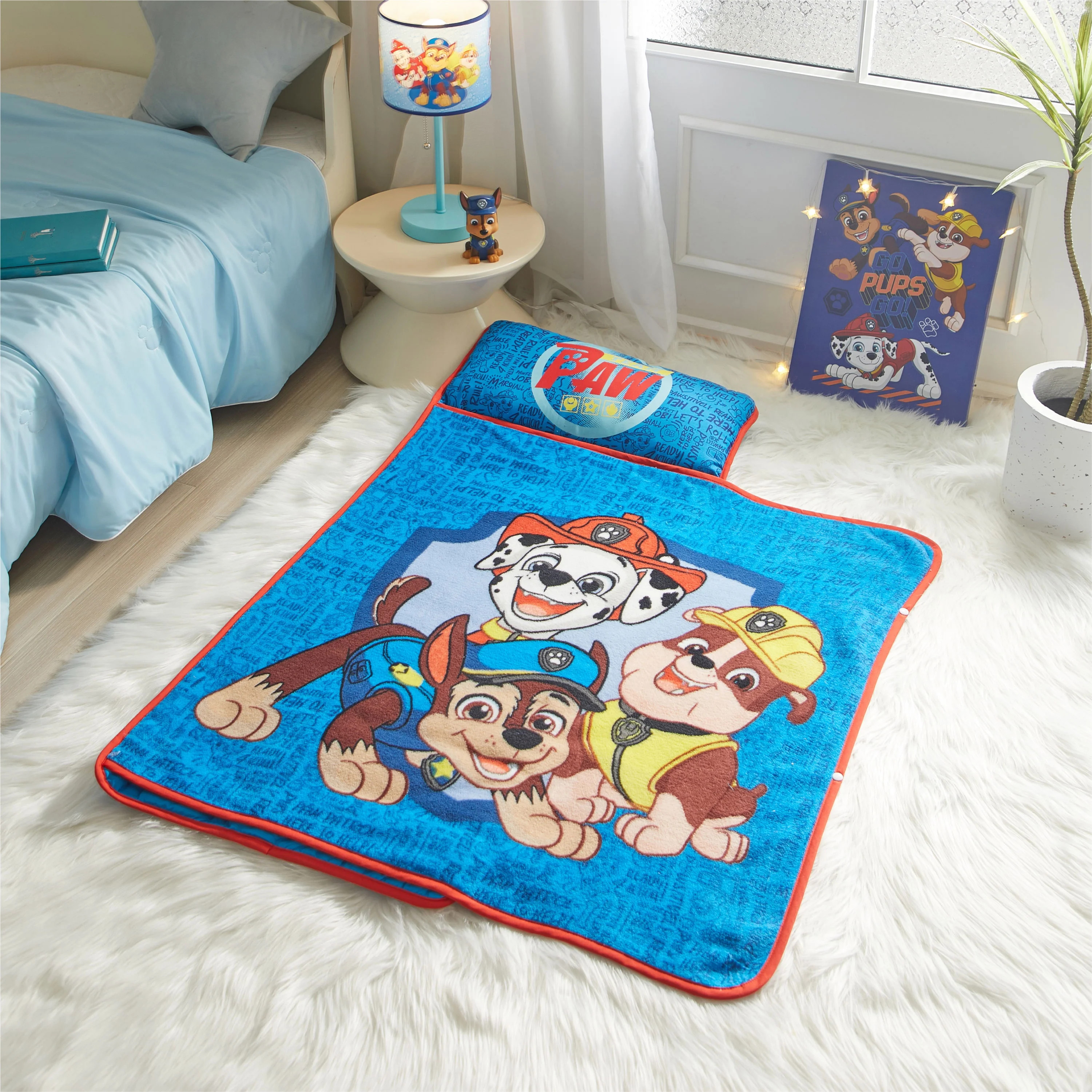 Paw Patrol Chase Marshall and Rubble Nap Map, Blue , 21 x 46, Polyester | Walmart (US)