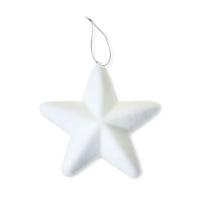 Patriotic White Flocked Star Ornament, 6", by Way To Celebrate | Walmart (US)