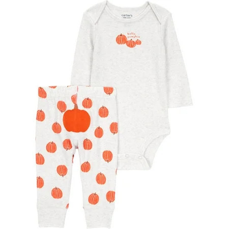 Carter's Child of Mine Baby Unisex Pumpkin Outfit Set, 2-Piece, Sizes Newborn-12 Months | Walmart (US)