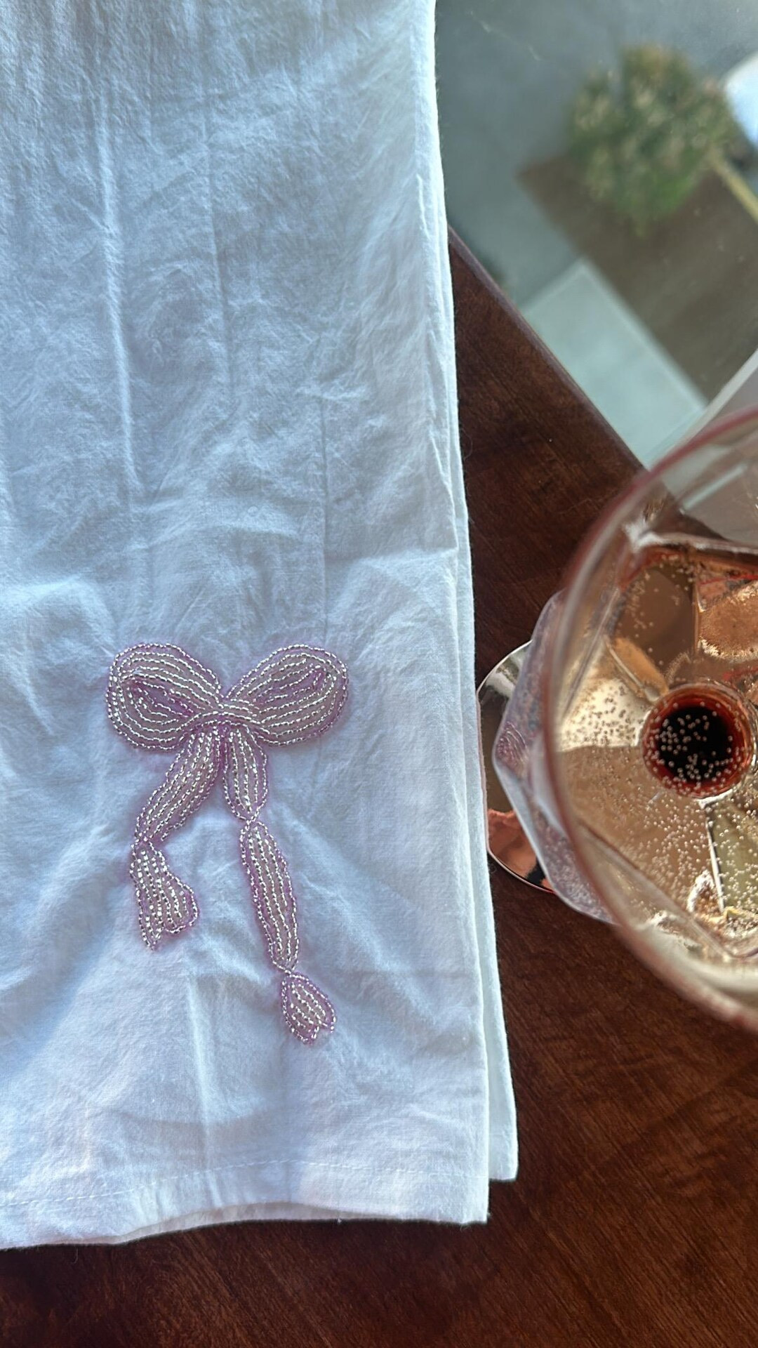 Bow Beaded Kitchen Towel - Etsy | Etsy (US)