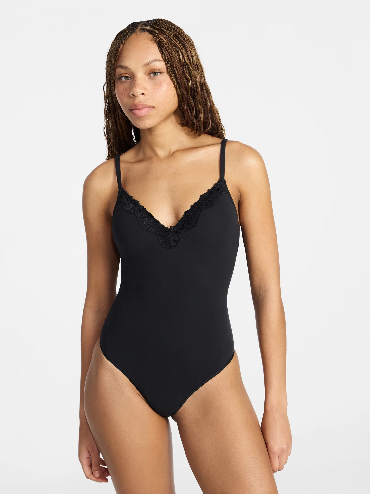 No Boundaries Fit Stretch Lace Wireless Bodysuit, Women's XS-XXXL | Walmart (US)