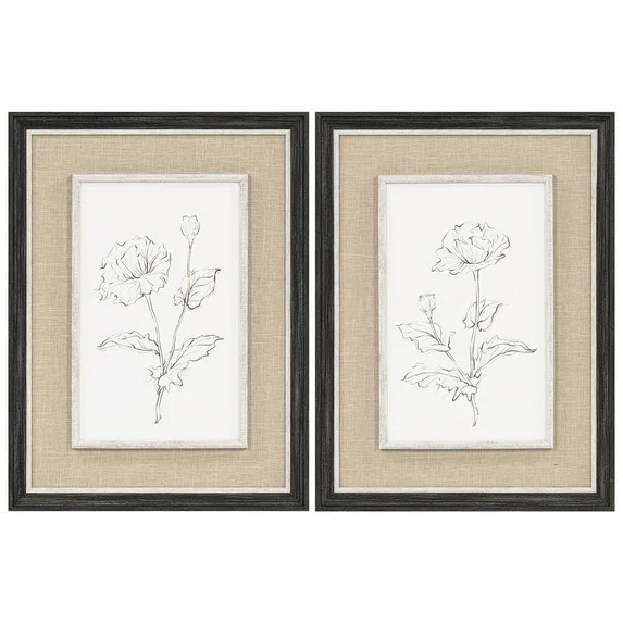 My Texas House Botanical Sketches Framed Art 2pc Set 18x24 | Walmart (US)