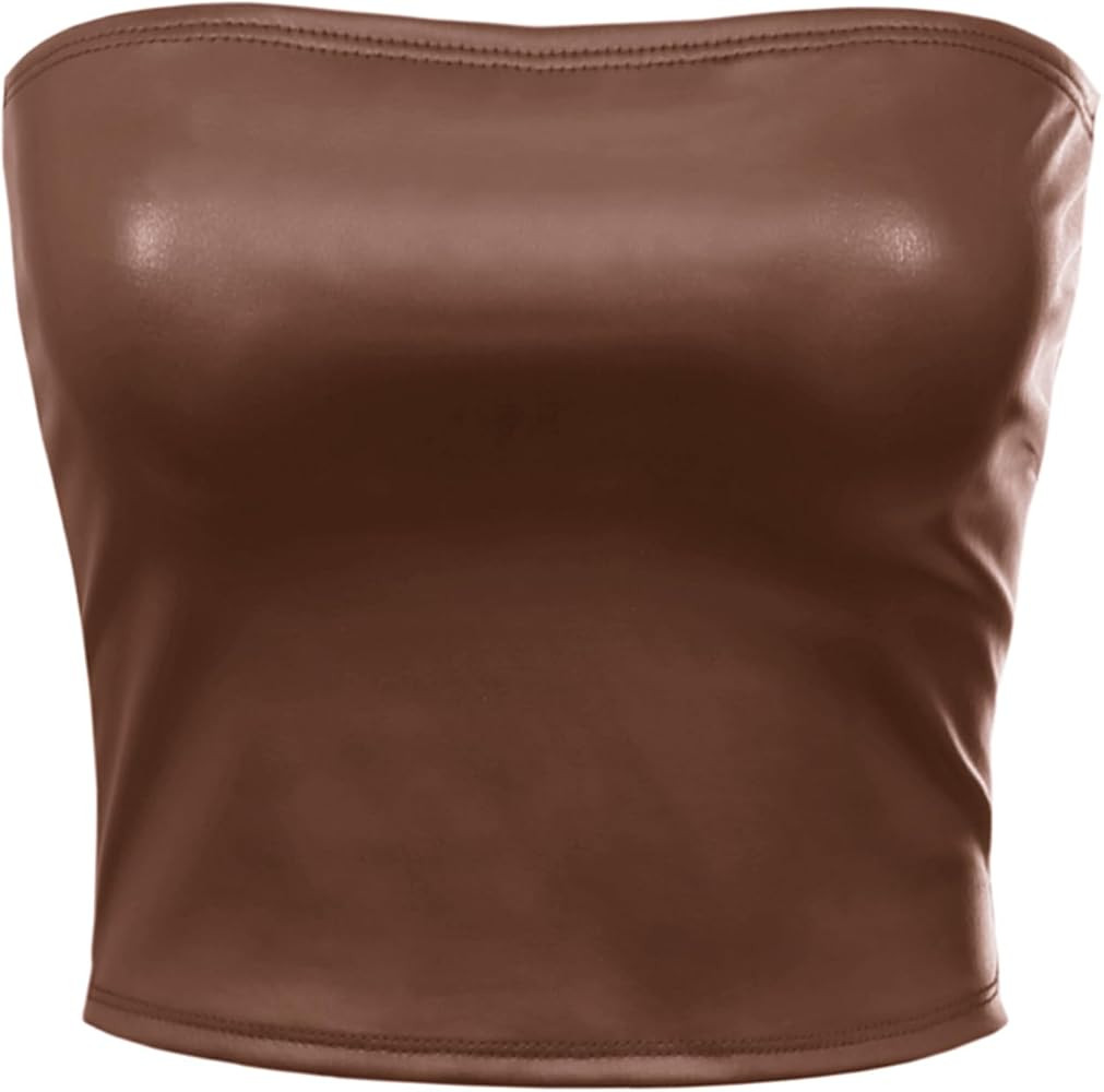 MixMatchy Women's Casual Strapless Basic Sexy Tube Top | Amazon (US)